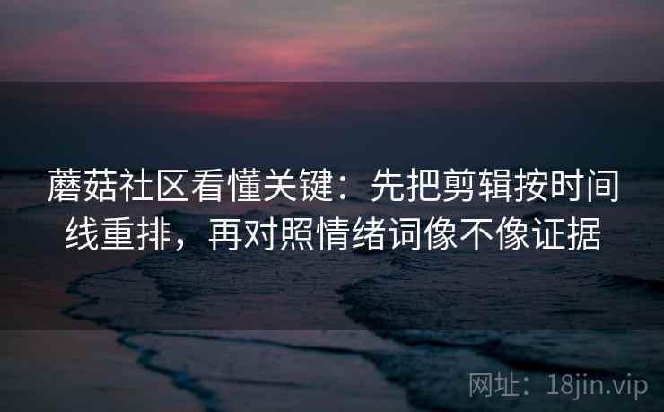 蘑菇社区看懂关键：先把剪辑按时间线重排，再对照情绪词像不像证据  第2张