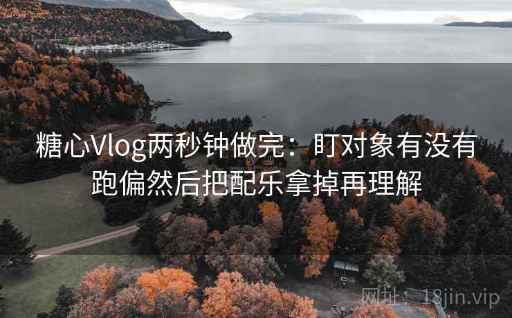 糖心Vlog两秒钟做完：盯对象有没有跑偏然后把配乐拿掉再理解  第2张